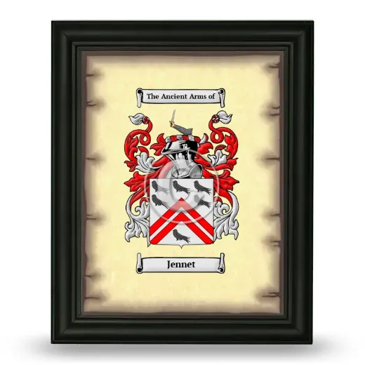 Jennet Coat of Arms Framed - Black