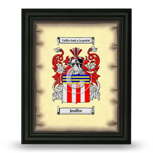 Jeoffre Coat of Arms Framed - Black