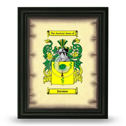 Jerome Coat of Arms Framed - Black