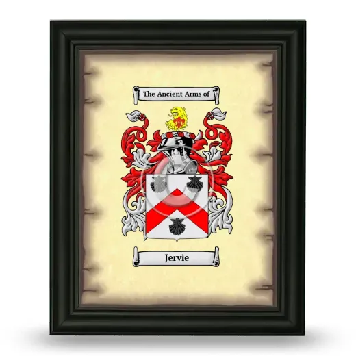 Jervie Coat of Arms Framed - Black