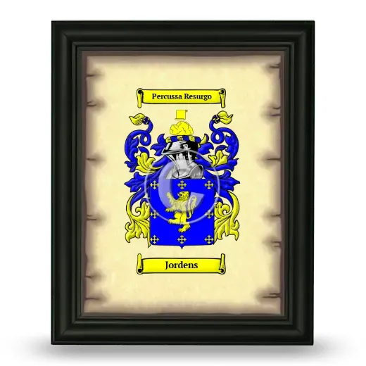Jordens Coat of Arms Framed - Black