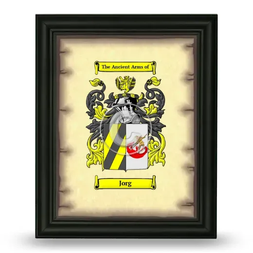 Jorg Coat of Arms Framed - Black