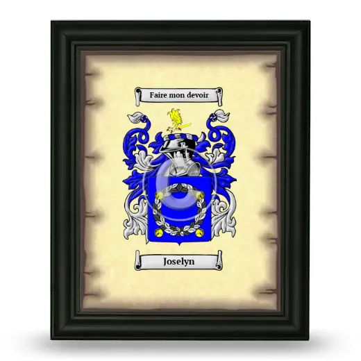 Joselyn Coat of Arms Framed - Black