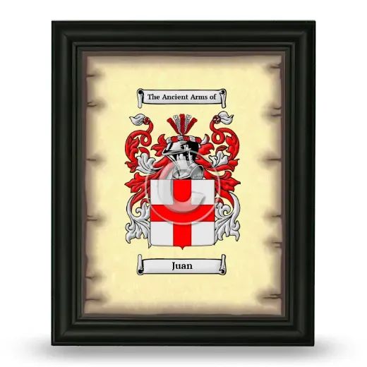 Juan Coat of Arms Framed - Black