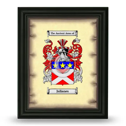 Julianes Coat of Arms Framed - Black