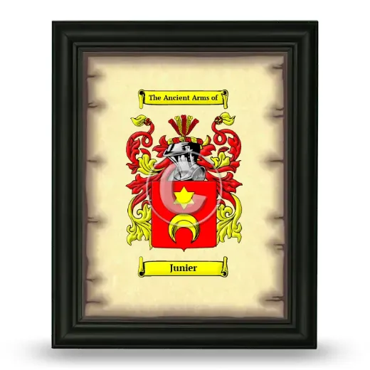 Junier Coat of Arms Framed - Black