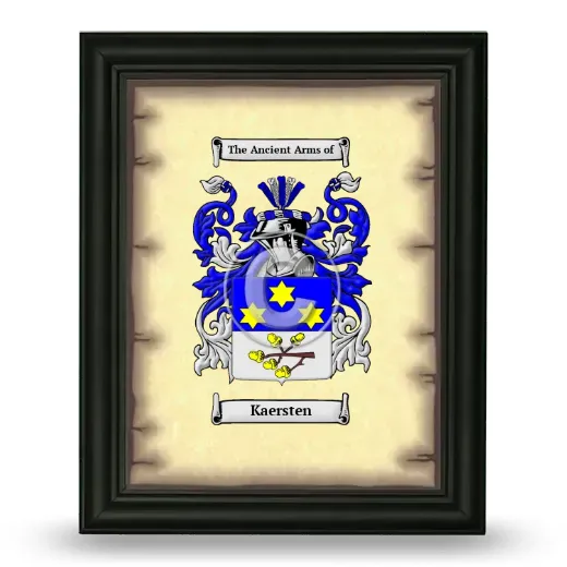 Kaersten Coat of Arms Framed - Black