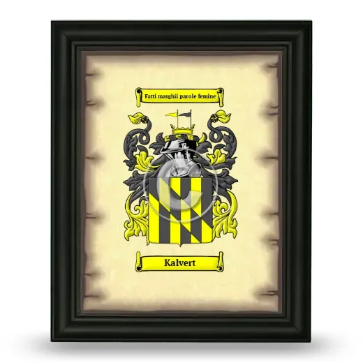 Kalvert Coat of Arms Framed - Black
