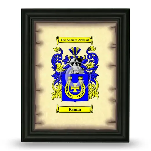Kamin Coat of Arms Framed - Black