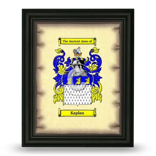 Kaplan Coat of Arms Framed - Black