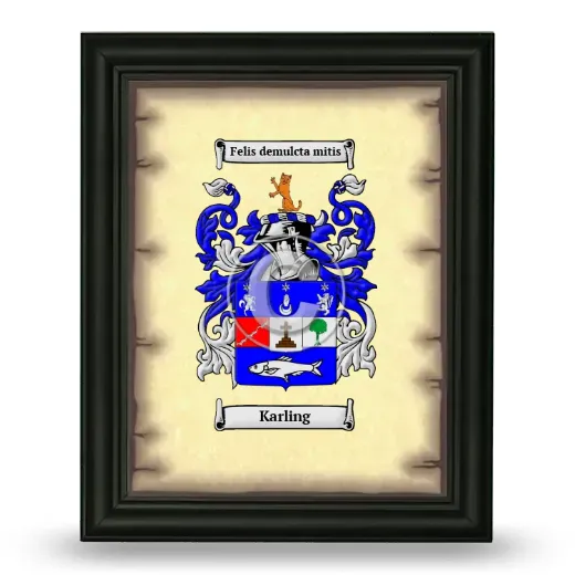 Karling Coat of Arms Framed - Black
