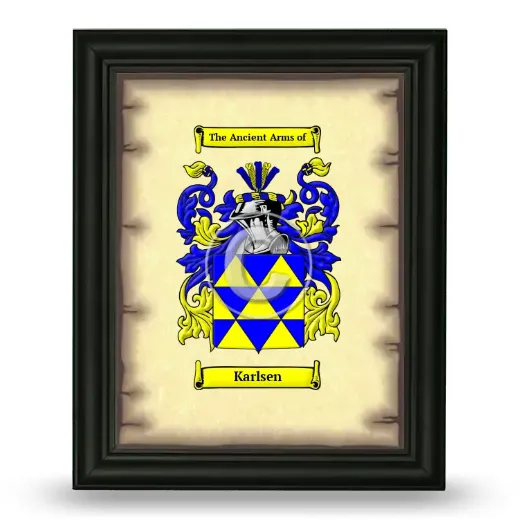 Karlsen Coat of Arms Framed - Black