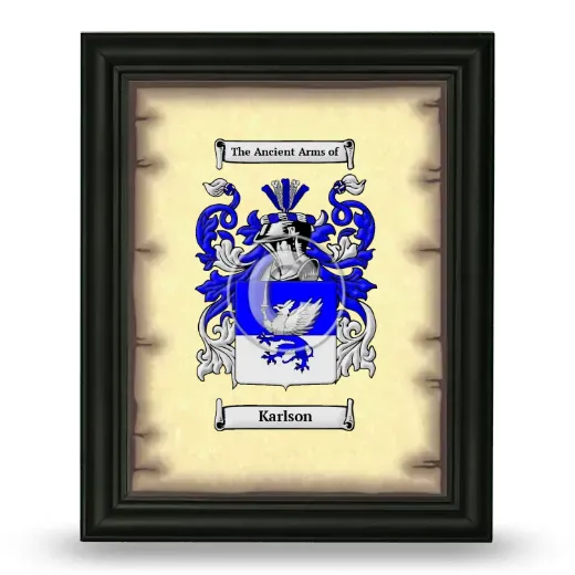 Karlson Coat of Arms Framed - Black