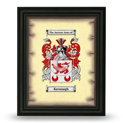 Kavanagh Coat of Arms Framed - Black