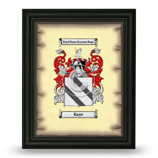 Kaye Coat of Arms Framed - Black