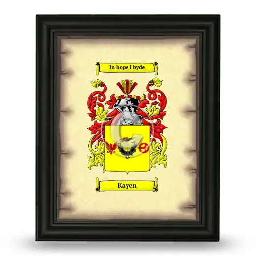 Kayen Coat of Arms Framed - Black
