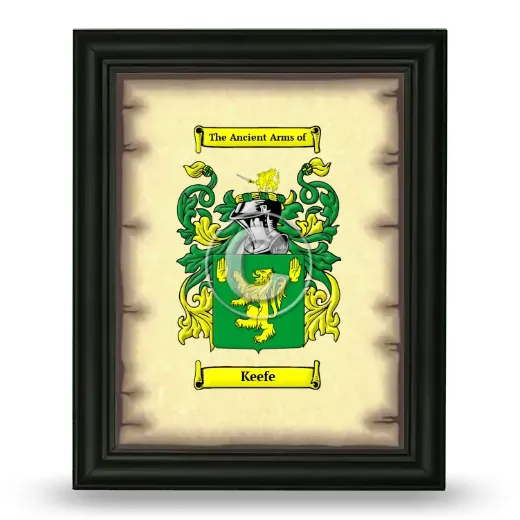 Keefe Coat of Arms Framed - Black