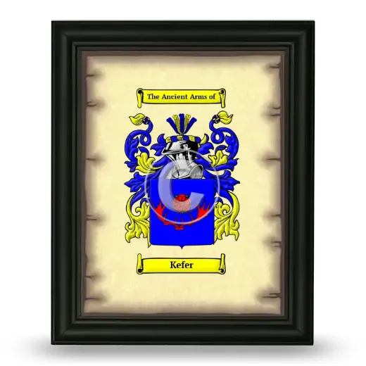 Kefer Coat of Arms Framed - Black