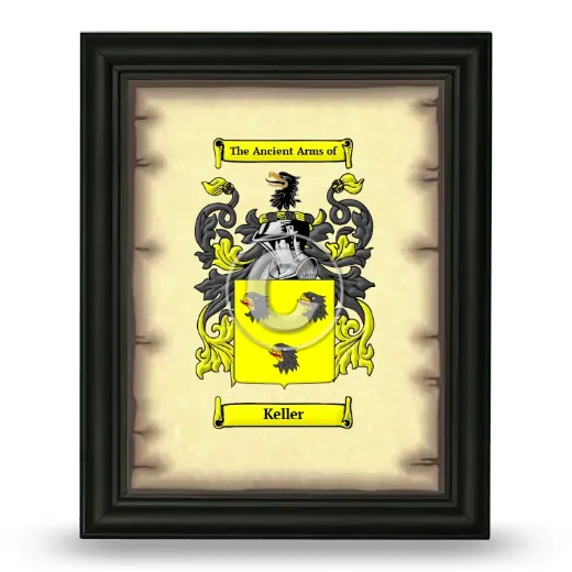 Keller Coat of Arms Framed - Black