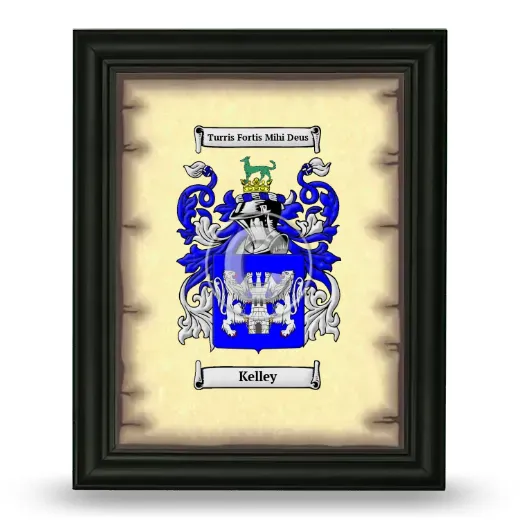 Kelley Coat of Arms Framed - Black