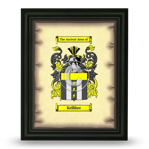 Kelliher Coat of Arms Framed - Black