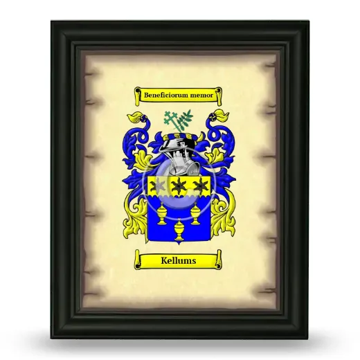 Kellums Coat of Arms Framed - Black