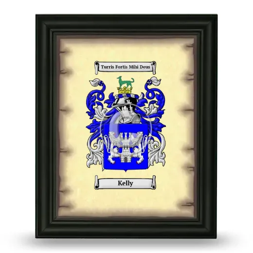 Kelly Coat of Arms Framed - Black