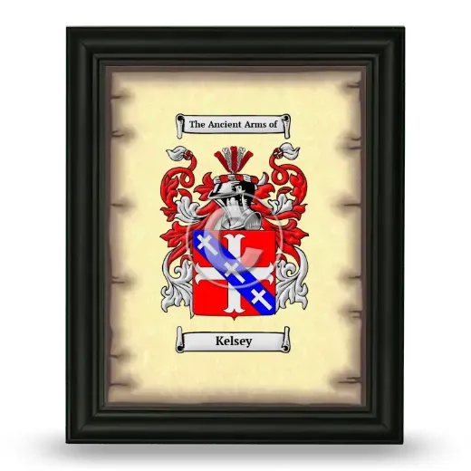 Kelsey Coat of Arms Framed - Black