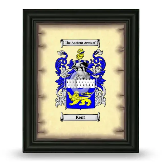 Kent Coat of Arms Framed - Black