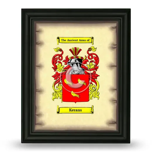 Kerans Coat of Arms Framed - Black