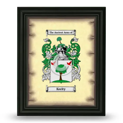 Kerity Coat of Arms Framed - Black