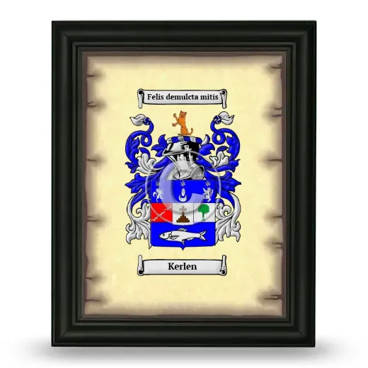 Kerlen Coat of Arms Framed - Black