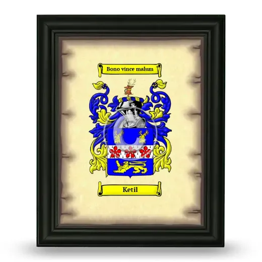 Ketil Coat of Arms Framed - Black