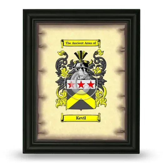 Kevil Coat of Arms Framed - Black