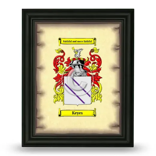 Keyes Coat of Arms Framed - Black