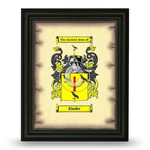 Kinder Coat of Arms Framed - Black