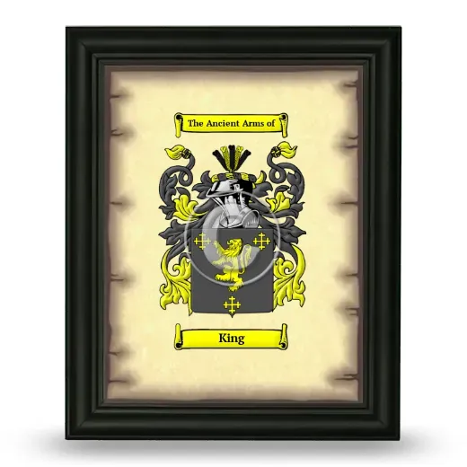 King Coat of Arms Framed - Black