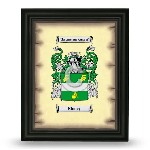 Kinney Coat of Arms Framed - Black