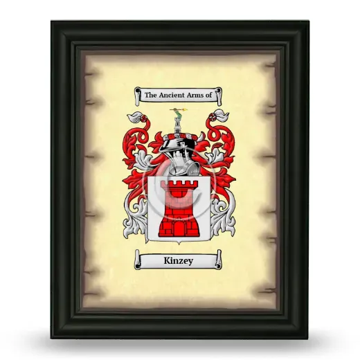 Kinzey Coat of Arms Framed - Black