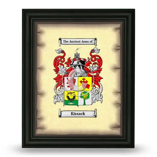 Kissack Coat of Arms Framed - Black