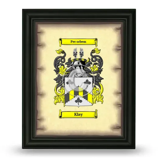 Klay Coat of Arms Framed - Black