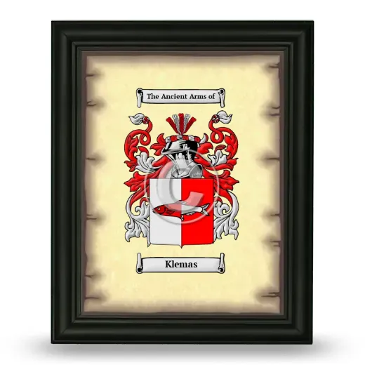 Klemas Coat of Arms Framed - Black