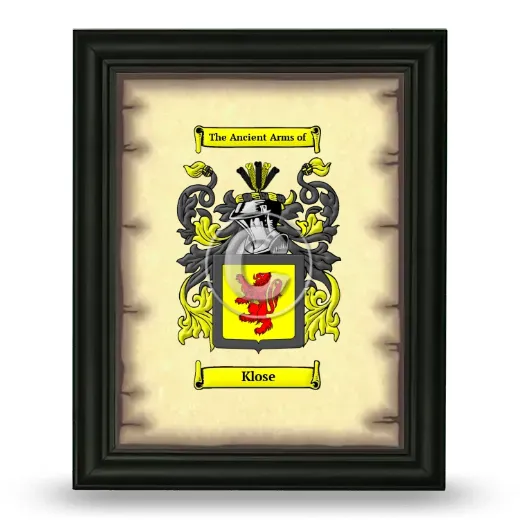 Klose Coat of Arms Framed - Black