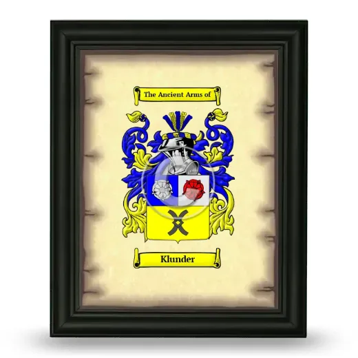 Klunder Coat of Arms Framed - Black