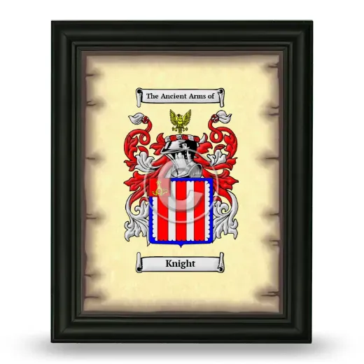 Knight Coat of Arms Framed - Black