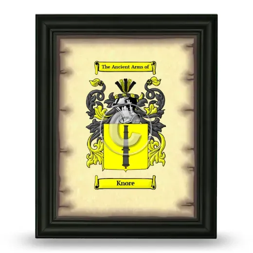 Knore Coat of Arms Framed - Black