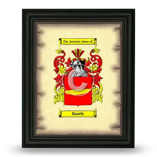 Knoth Coat of Arms Framed - Black