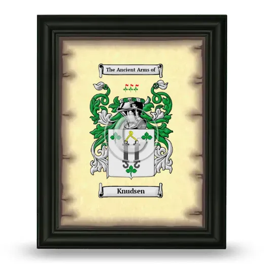 Knudsen Coat of Arms Framed - Black