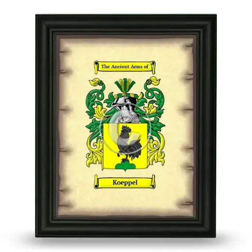 Koeppel Coat of Arms Framed - Black