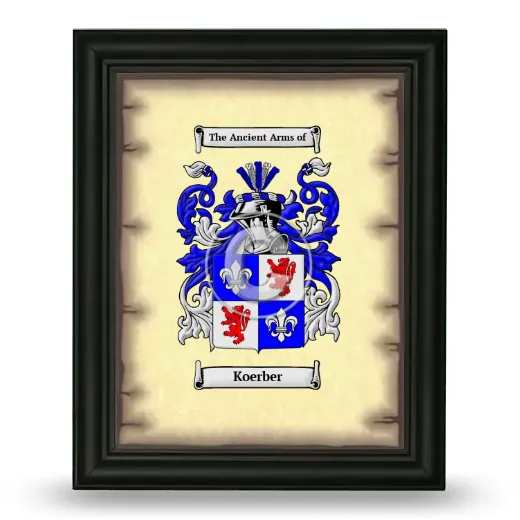 Koerber Coat of Arms Framed - Black